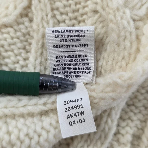 Y2K '04 Old Navy Lambswool Cable Knit Fringe Scarf & Mini Skirt Set S/M Cream - Picture 12 of 13